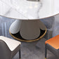 Metal Dining Table Extendable Pedestal Dining Table for Kitchen