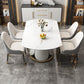 Metal Dining Table Extendable Pedestal Dining Table for Kitchen
