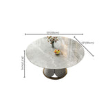 Metal Dining Table Extendable Pedestal Dining Table for Kitchen