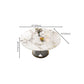 Metal Dining Table Extendable Pedestal Dining Table for Kitchen