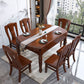 Traditional Oak Dining Table Extendable Dining Table for Kitchen Nut-Brown Without Chairs Clearhalo 'Dining Tables & Seating' 'Dining Tables' 'dining_table' 'furn' 'furn_dining_table' 'Furniture' 'Kitchen & Dining Furniture' 7073337