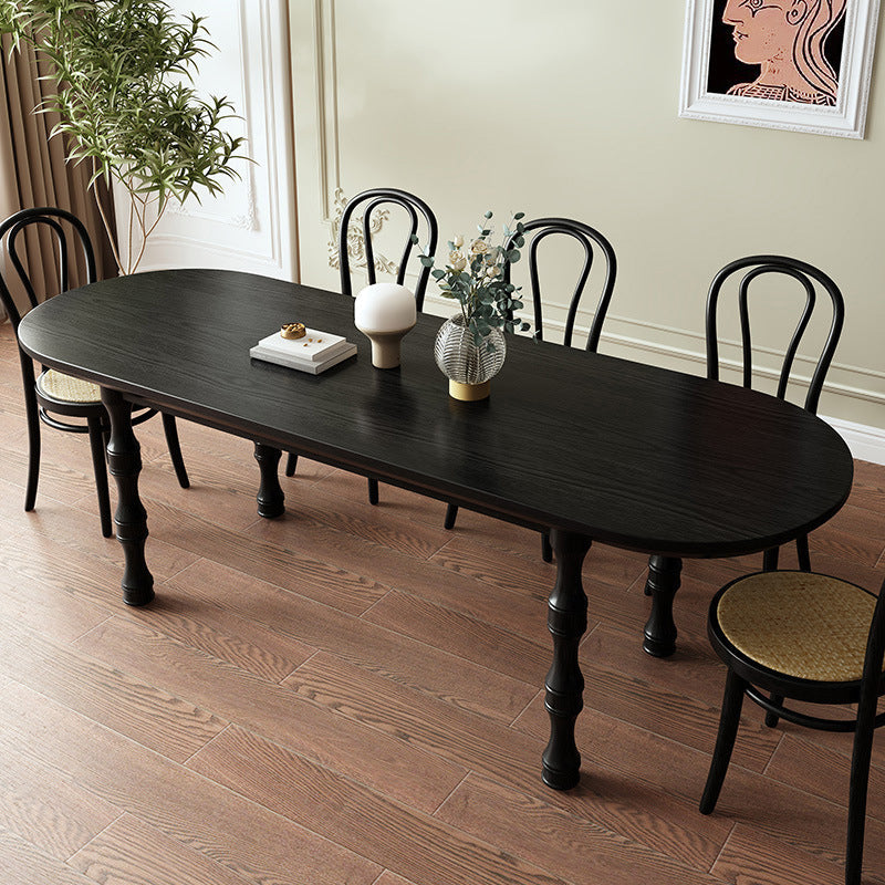 Moderne eetkamer eettafel houten eettafel met 4 poten in zwart