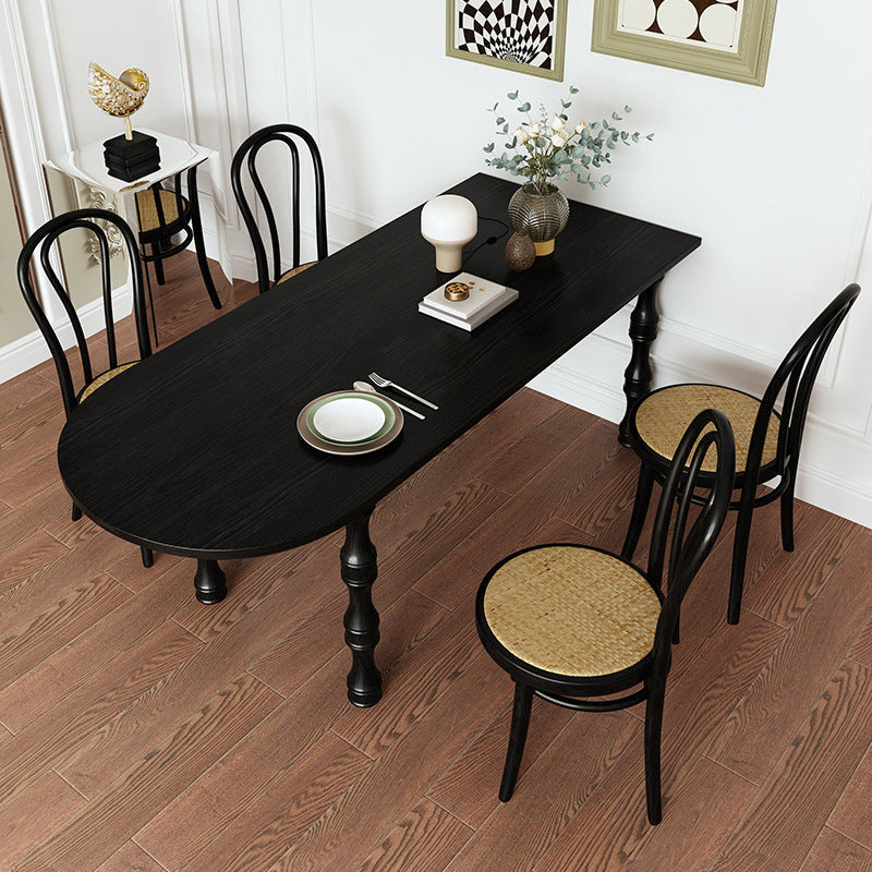 Moderne eetkamer eettafel houten eettafel met 4 poten in zwart