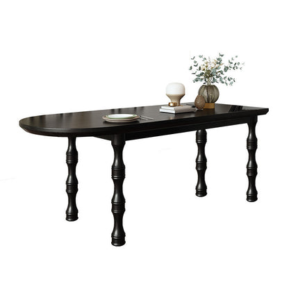 Moderne eetkamer eettafel houten eettafel met 4 poten in zwart