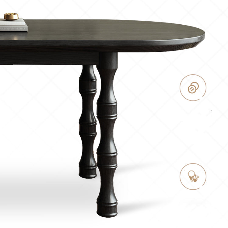 Moderne eetkamer eettafel houten eettafel met 4 poten in zwart