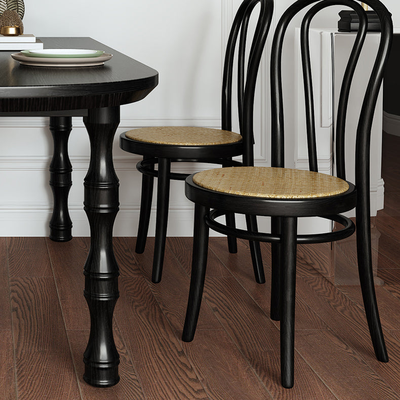 Moderne eetkamer eettafel houten eettafel met 4 poten in zwart