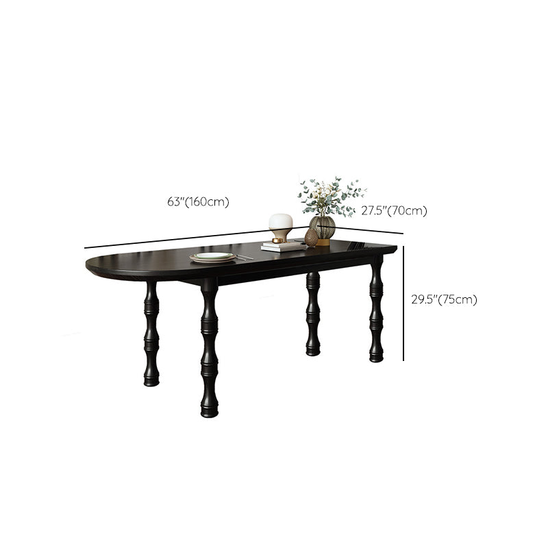 Moderne eetkamer eettafel houten eettafel met 4 poten in zwart