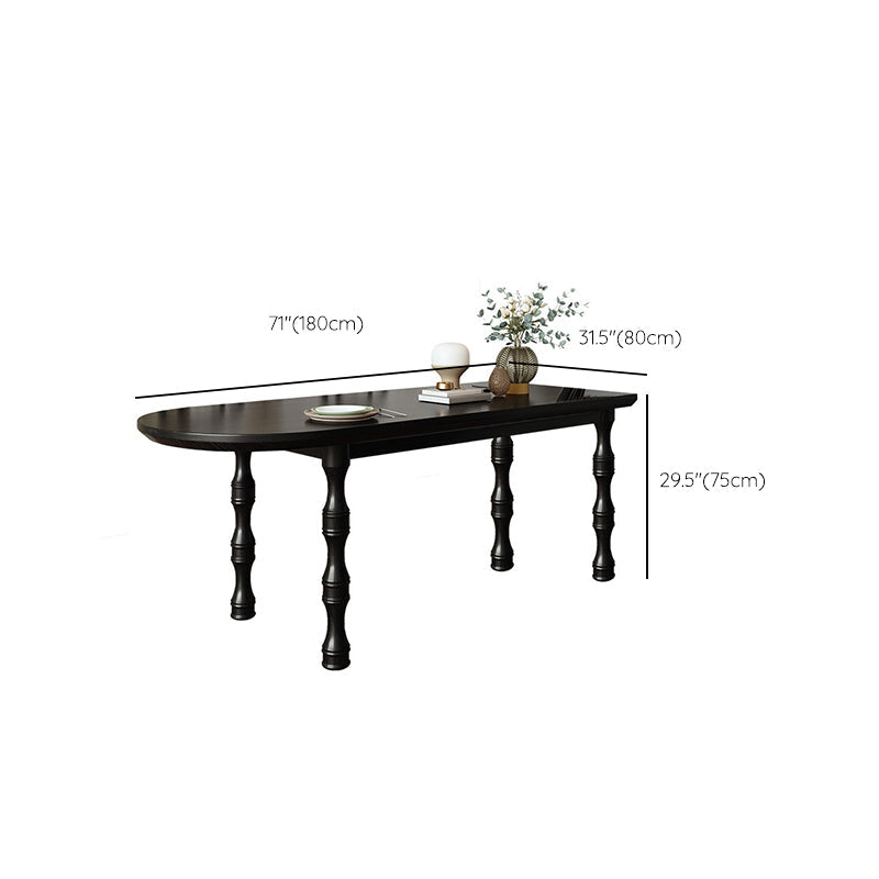 Moderne eetkamer eettafel houten eettafel met 4 poten in zwart