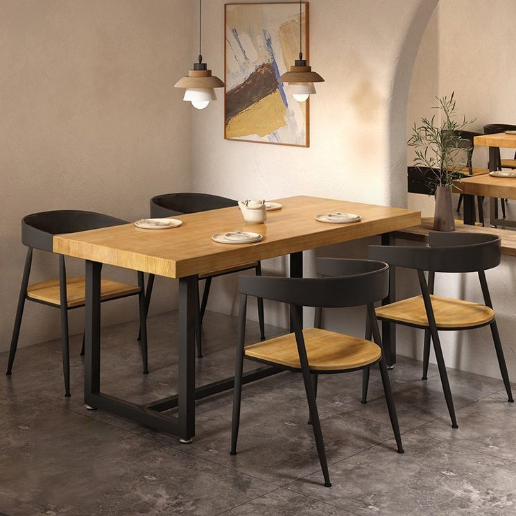 Dining Room Solid Wood Dining Table Rectangle Industrial Dinner Table Clearhalo 'Dining Tables & Seating' 'Dining Tables' 'dining_table' 'furn' 'furn_dining_table' 'Furniture' 'Kitchen & Dining Furniture' 7073371