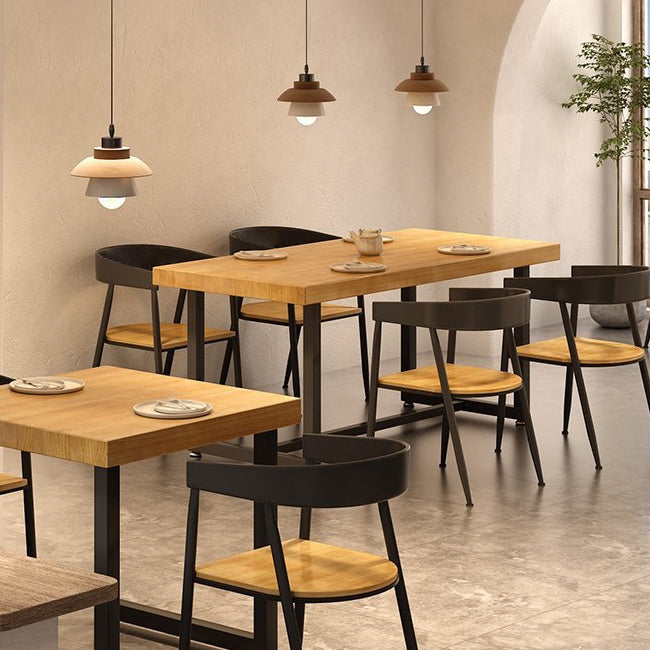 Dining Room Solid Wood Dining Table Rectangle Industrial Dinner Table Clearhalo 'Dining Tables & Seating' 'Dining Tables' 'dining_table' 'furn' 'furn_dining_table' 'Furniture' 'Kitchen & Dining Furniture' 7073372
