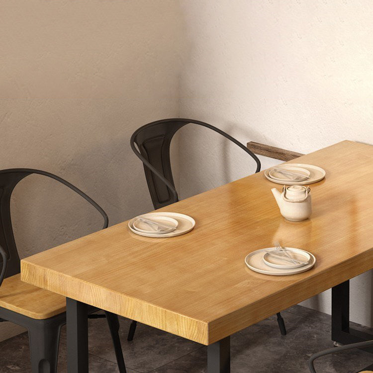 Dining Room Solid Wood Dining Table Rectangle Industrial Dinner Table Clearhalo 'Dining Tables & Seating' 'Dining Tables' 'dining_table' 'furn' 'furn_dining_table' 'Furniture' 'Kitchen & Dining Furniture' 7073376