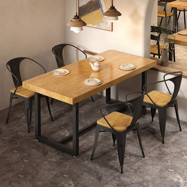 Dining Room Solid Wood Dining Table Rectangle Industrial Dinner Table Clearhalo 'Dining Tables & Seating' 'Dining Tables' 'dining_table' 'furn' 'furn_dining_table' 'Furniture' 'Kitchen & Dining Furniture' 7073378