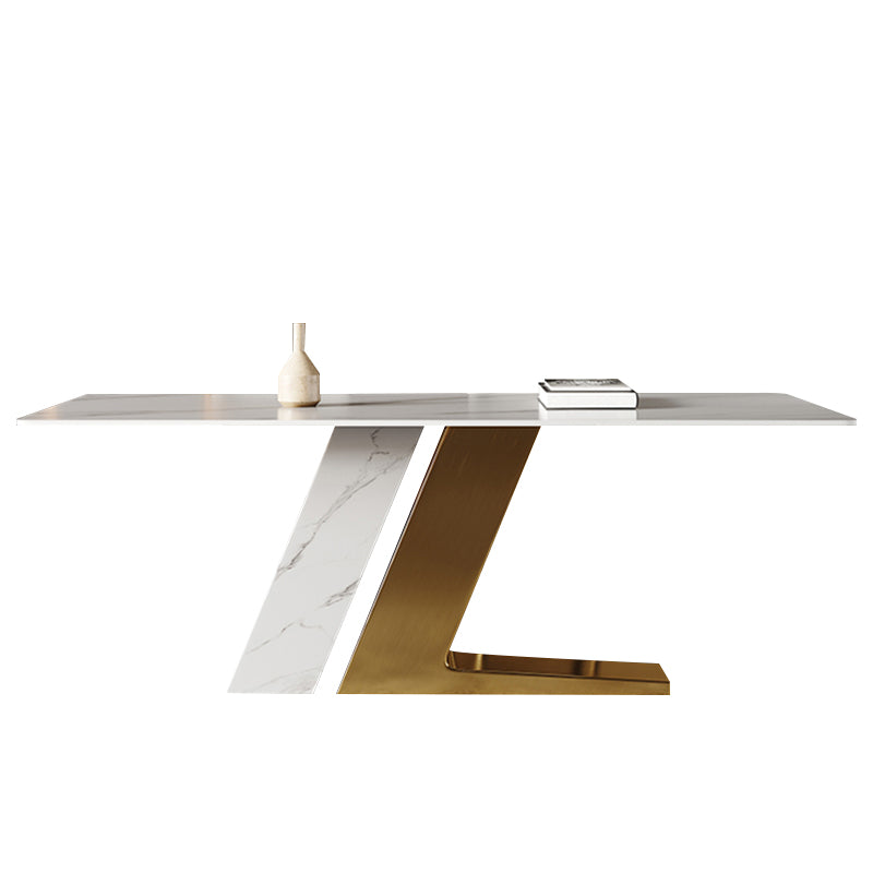 Eenvoud Stijl Dinette Tafel Rechthoek Stenen Eettafel voor Keuken