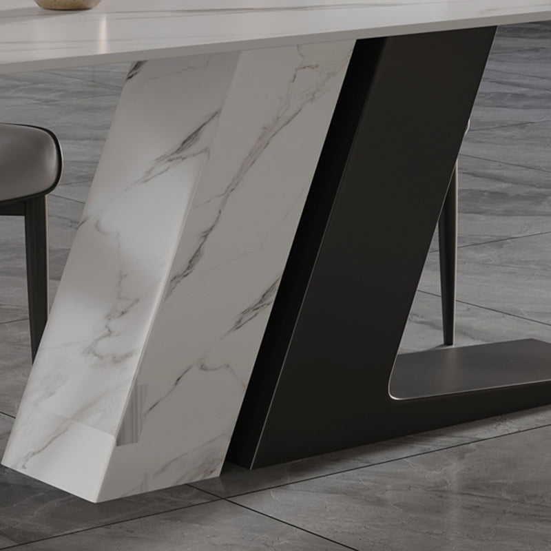 Eenvoud Stijl Dinette Tafel Rechthoek Stenen Eettafel voor Keuken