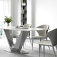 Table de salle à manger de style moderne Table de dîner en pierre rectangulaire en blanc