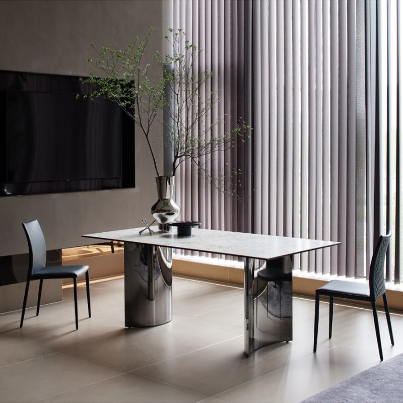 Simple Style Dinette Table Rectangle Stone Dinner Table for Kitchen Clearhalo 'Dining Tables & Seating' 'Dining Tables' 'dining_table' 'furn' 'furn_dining_table' 'Furniture' 'Kitchen & Dining Furniture' 7073421