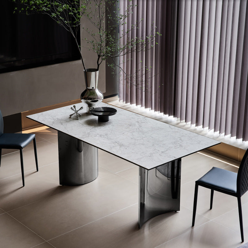 Simple Style Dinette Table Rectangle Stone Dinner Table for Kitchen Clearhalo 'Dining Tables & Seating' 'Dining Tables' 'dining_table' 'furn' 'furn_dining_table' 'Furniture' 'Kitchen & Dining Furniture' 7073422