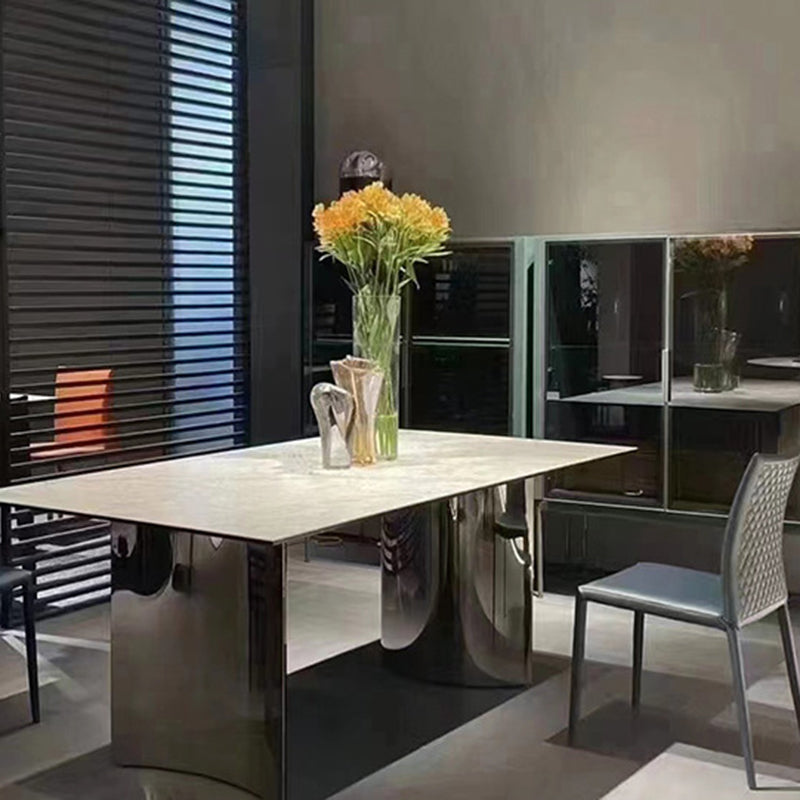 Simple Style Dinette Table Rectangle Stone Dinner Table for Kitchen Clearhalo 'Dining Tables & Seating' 'Dining Tables' 'dining_table' 'furn' 'furn_dining_table' 'Furniture' 'Kitchen & Dining Furniture' 7073423