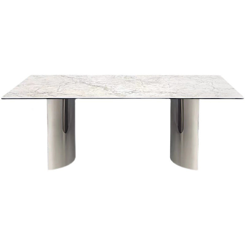 Simple Style Dinette Table Rectangle Stone Dinner Table for Kitchen Without Chairs Clearhalo 'Dining Tables & Seating' 'Dining Tables' 'dining_table' 'furn' 'furn_dining_table' 'Furniture' 'Kitchen & Dining Furniture' 7073425