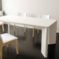 White Solid Wood Dining Table Rectangle Modern Dinner Table for Dining Room