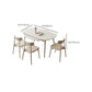 Contemporary Dining Room Dinner Table Stone 4 Legs Dining Table
