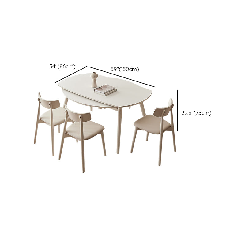 Contemporary Dining Room Dinner Table Stone 4 Legs Dining Table
