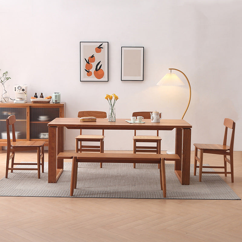 Mesa de comedor de cocina contemporánea Mesa de comedor rectangular de madera maciza
