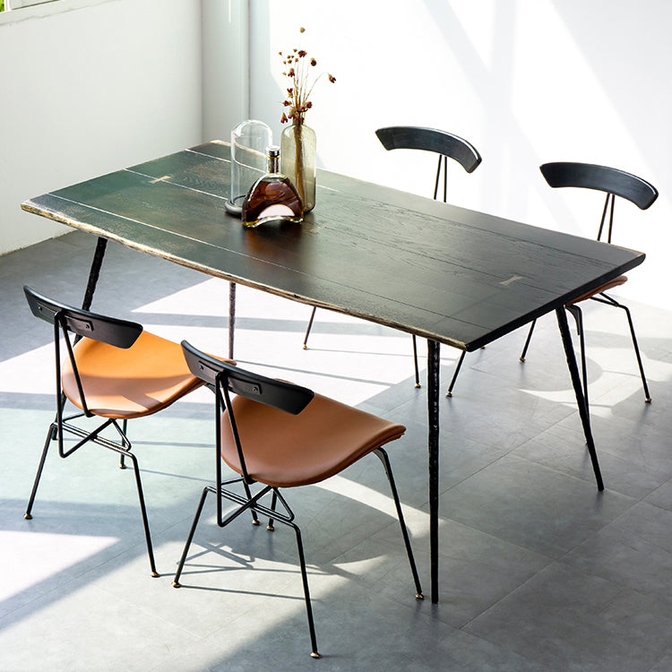 Industriële eettafel Rechthoekige houten eettafel voor eetkamer