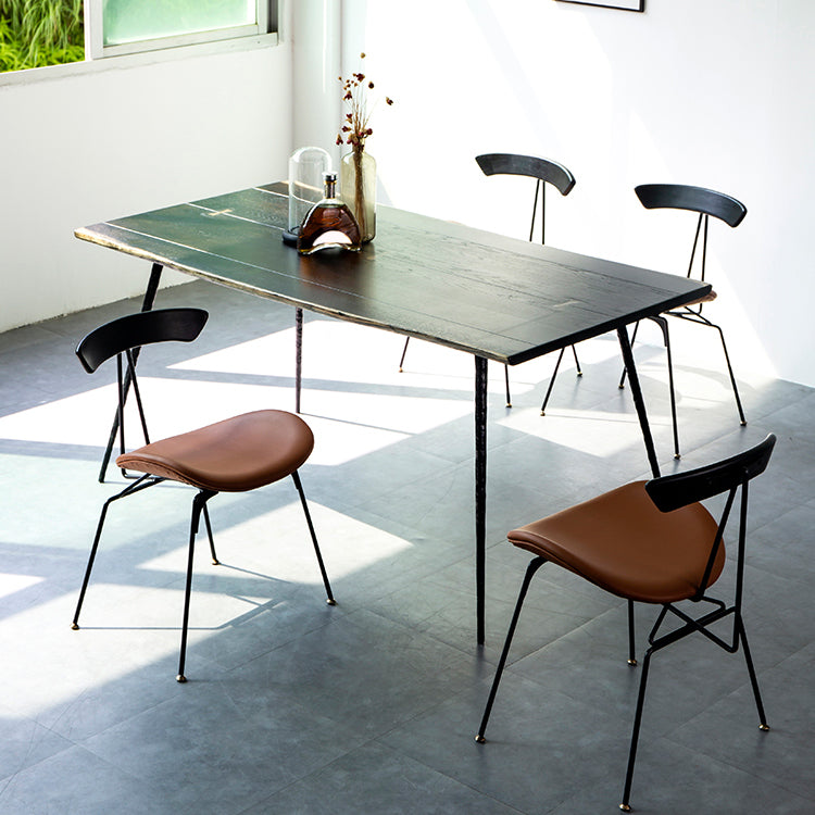 Industriële eettafel Rechthoekige houten eettafel voor eetkamer
