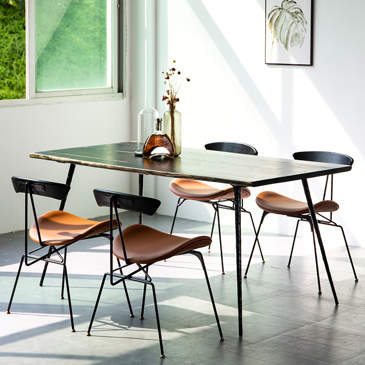 Industriële eettafel Rechthoekige houten eettafel voor eetkamer