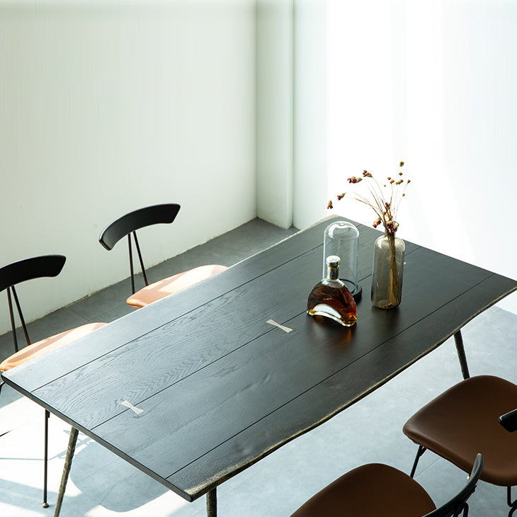 Industriële eettafel Rechthoekige houten eettafel voor eetkamer