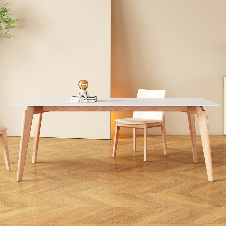 Sintered Stone Dining Table Wooden Base Dinner Table for Dining Room Clearhalo 'Dining Tables & Seating' 'Dining Tables' 'dining_table' 'furn' 'furn_dining_table' 'Furniture' 'Kitchen & Dining Furniture' 7073540