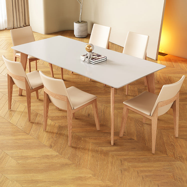 Sintered Stone Dining Table Wooden Base Dinner Table for Dining Room Clearhalo 'Dining Tables & Seating' 'Dining Tables' 'dining_table' 'furn' 'furn_dining_table' 'Furniture' 'Kitchen & Dining Furniture' 7073542