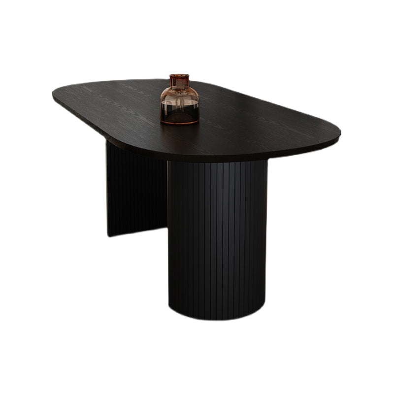 Tavolo da pranzo moderno ovale Tavolo da pranzo in legno nero per sala da pranzo