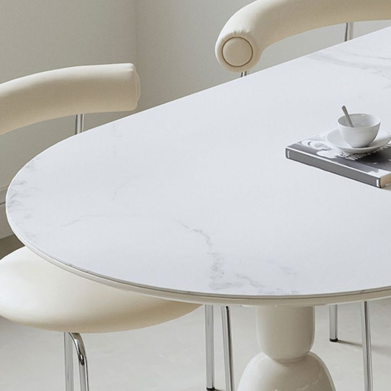 Contemporary Kitchen Dinner Table Double Pedestal Dining Table