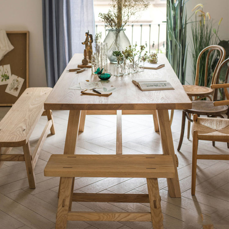 Moderne eettafel rechthoekige houten eettafel voor eetkamer