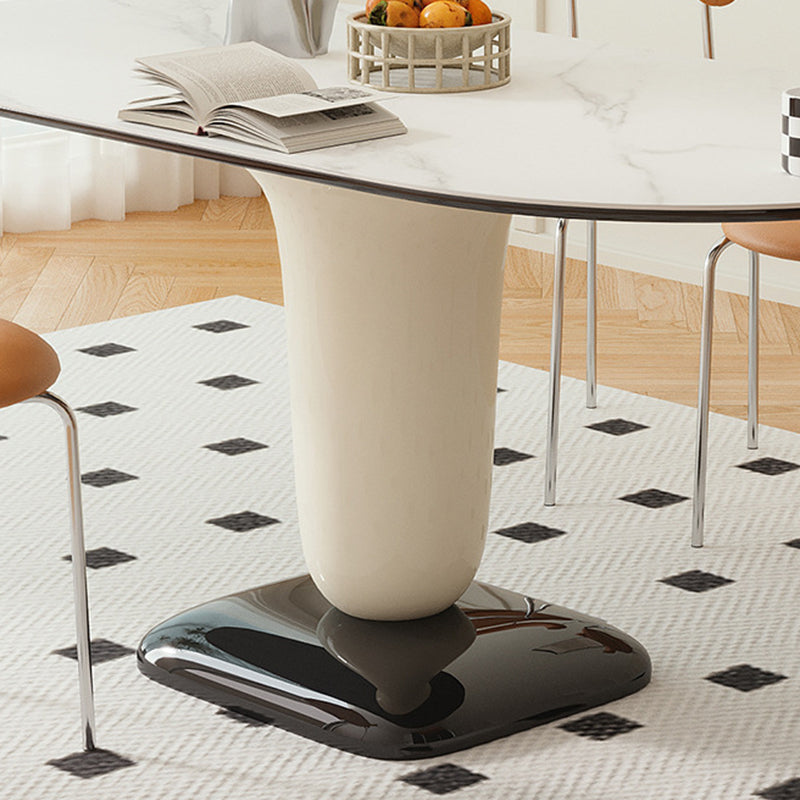 Contemporary Kitchen Dinner Table Oval Pedestal Dining Table Clearhalo 'Dining Tables & Seating' 'Dining Tables' 'dining_table' 'furn' 'furn_dining_table' 'Furniture' 'Kitchen & Dining Furniture' 7073619