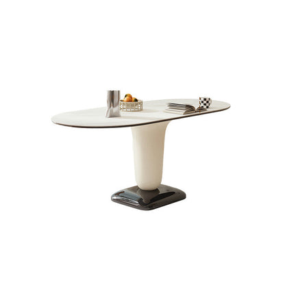 Contemporary Kitchen Dinner Table Oval Pedestal Dining Table Without Chairs Clearhalo 'Dining Tables & Seating' 'Dining Tables' 'dining_table' 'furn' 'furn_dining_table' 'Furniture' 'Kitchen & Dining Furniture' 7073620