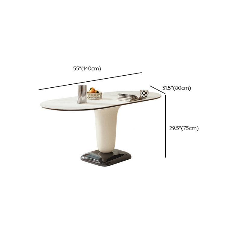 Contemporary Kitchen Dinner Table Oval Pedestal Dining Table Clearhalo 'Dining Tables & Seating' 'Dining Tables' 'dining_table' 'furn' 'furn_dining_table' 'Furniture' 'Kitchen & Dining Furniture' 7073622