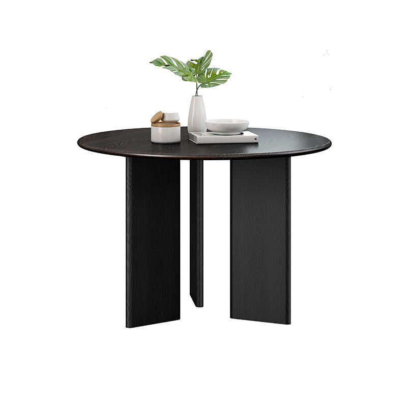 Table à manger ronde moderne Table de dîner noire en bois pour salle à manger