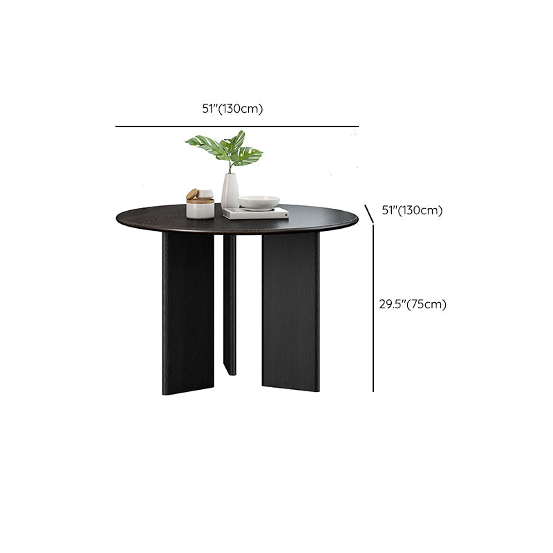 Table à manger ronde moderne Table de dîner noire en bois pour salle à manger