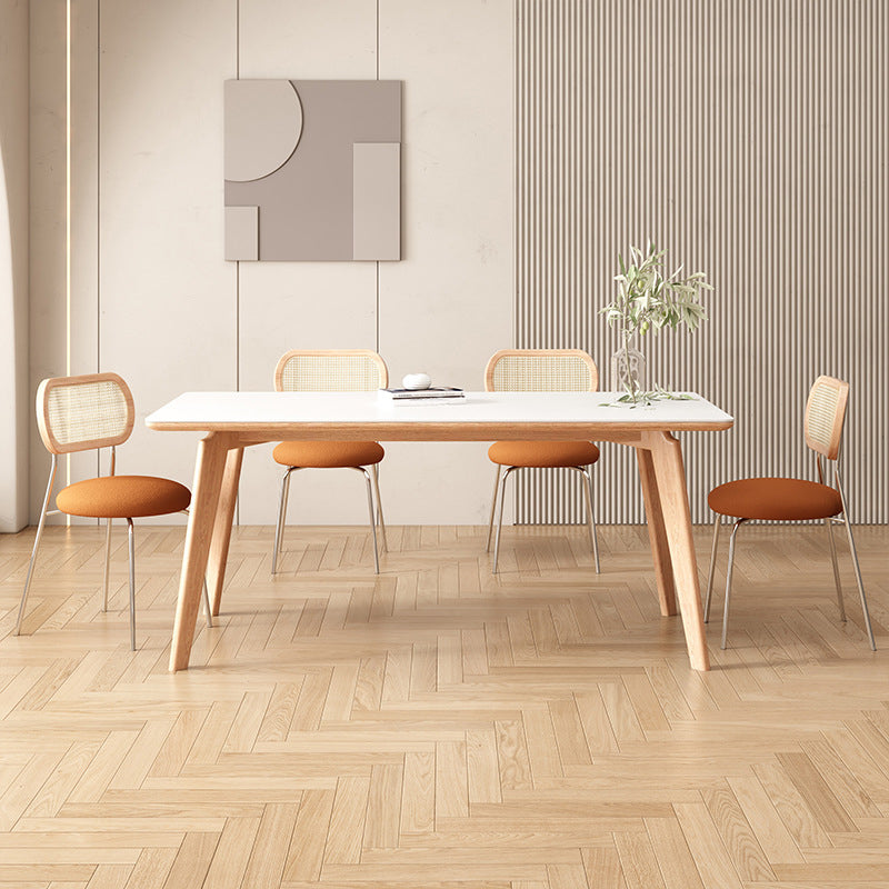 Contemporary Kitchen Dinner Table Rectangle 4 Legs Dining Table Clearhalo 'Dining Tables & Seating' 'Dining Tables' 'dining_table' 'furn' 'furn_dining_table' 'Furniture' 'Kitchen & Dining Furniture' 7073640