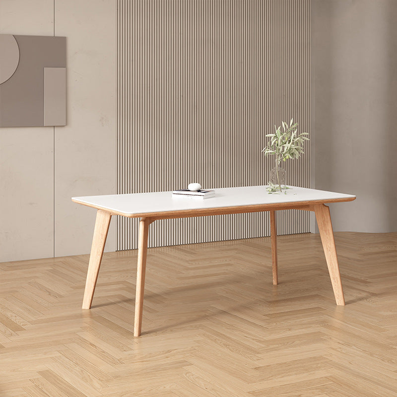 Contemporary Kitchen Dinner Table Rectangle 4 Legs Dining Table Clearhalo 'Dining Tables & Seating' 'Dining Tables' 'dining_table' 'furn' 'furn_dining_table' 'Furniture' 'Kitchen & Dining Furniture' 7073642