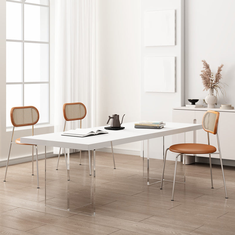 Kitchen Contemporary Dinner Table Stone Rectangle Dining Table Clearhalo 'Dining Tables & Seating' 'Dining Tables' 'dining_table' 'furn' 'furn_dining_table' 'Furniture' 'Kitchen & Dining Furniture' 7073689