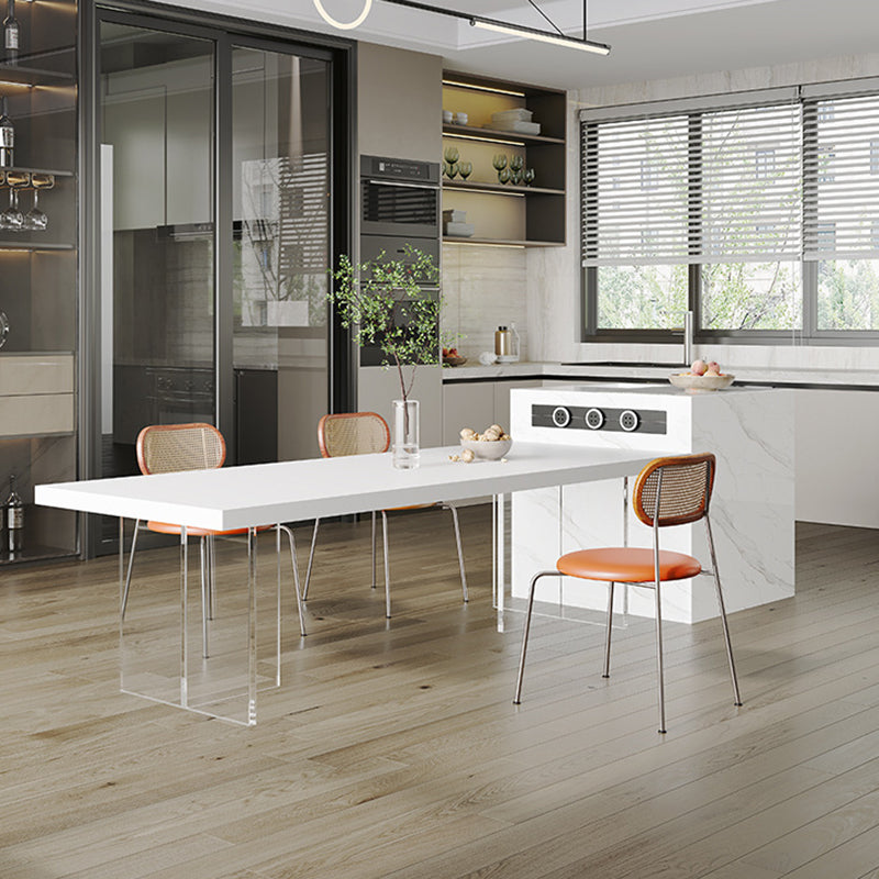 Kitchen Contemporary Dinner Table Stone Rectangle Dining Table Clearhalo 'Dining Tables & Seating' 'Dining Tables' 'dining_table' 'furn' 'furn_dining_table' 'Furniture' 'Kitchen & Dining Furniture' 7073691