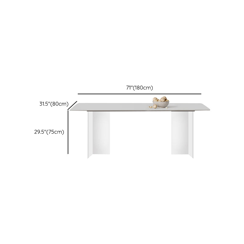 Kitchen Contemporary Dinner Table Stone Rectangle Dining Table Clearhalo 'Dining Tables & Seating' 'Dining Tables' 'dining_table' 'furn' 'furn_dining_table' 'Furniture' 'Kitchen & Dining Furniture' 7073699