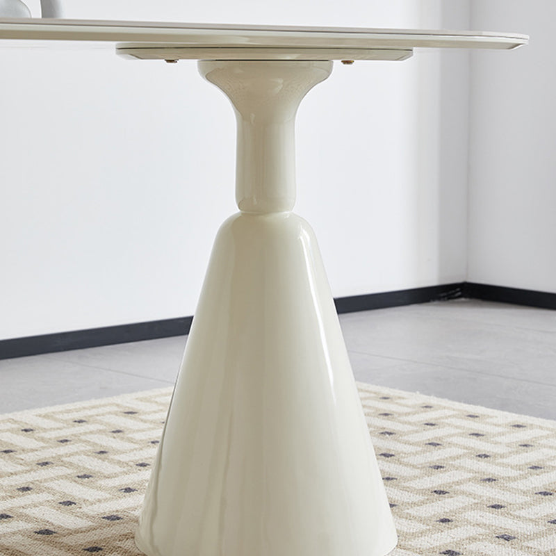 Table de salle à manger de cuisine moderne Table de salle à manger ovale à double piédestal