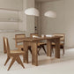 Mesa de comedor de madera moderna, mesa de comedor con pedestal doble para comedor