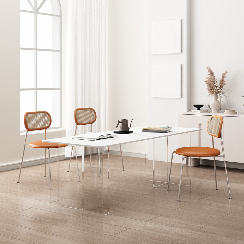 Contemporary Kitchen Dinner Table Stone Rectangle Dining Table Clearhalo 'Dining Tables & Seating' 'Dining Tables' 'dining_table' 'furn' 'furn_dining_table' 'Furniture' 'Kitchen & Dining Furniture' 7073749