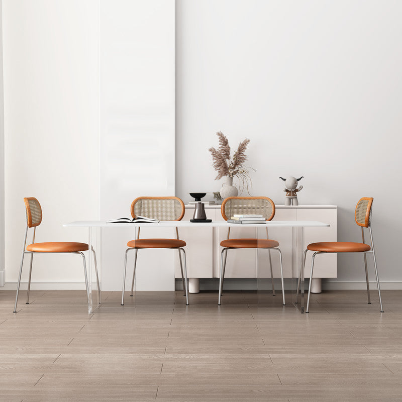 Contemporary Kitchen Dinner Table Stone Rectangle Dining Table Clearhalo 'Dining Tables & Seating' 'Dining Tables' 'dining_table' 'furn' 'furn_dining_table' 'Furniture' 'Kitchen & Dining Furniture' 7073751